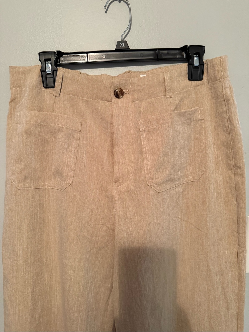 HALARA Lightweight Wide-Leg Linen Pants in Tan